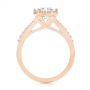 14k Rose Gold 14k Rose Gold Six Prong Delicate Halo Diamond Engagement Ring - Front View -  104868 - Thumbnail
