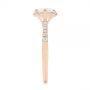 18k Rose Gold 18k Rose Gold Six Prong Delicate Halo Diamond Engagement Ring - Side View -  104868 - Thumbnail