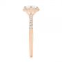 14k Rose Gold 14k Rose Gold Six Prong Delicate Halo Diamond Engagement Ring - Side View -  104868 - Thumbnail