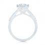 18k White Gold 18k White Gold Six Prong Delicate Halo Diamond Engagement Ring - Front View -  104868 - Thumbnail