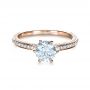 14k Rose Gold 14k Rose Gold Six Prong Diamond Engagement Ring - Flat View -  1382 - Thumbnail
