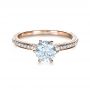14k Rose Gold 14k Rose Gold Six Prong Diamond Engagement Ring - Flat View -  1382 - Thumbnail