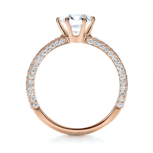 14k Rose Gold 14k Rose Gold Six Prong Diamond Engagement Ring - Front View -  1382