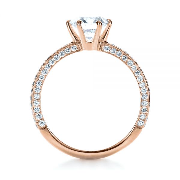 14k Rose Gold 14k Rose Gold Six Prong Diamond Engagement Ring - Front View - 1382