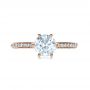 18k Rose Gold 18k Rose Gold Six Prong Diamond Engagement Ring - Top View -  1382 - Thumbnail