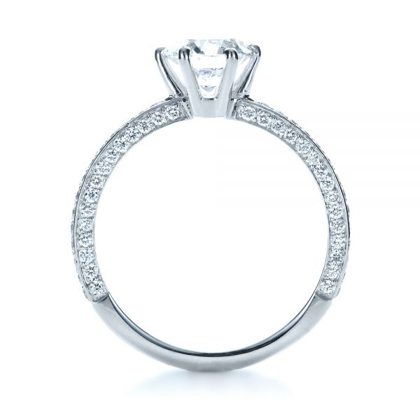 18k White Gold 18k White Gold Six Prong Diamond Engagement Ring - Front View -  1382