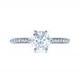 14k White Gold Six Prong Diamond Engagement Ring - Top View -  1382 - Thumbnail