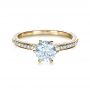 14k Yellow Gold 14k Yellow Gold Six Prong Diamond Engagement Ring - Flat View -  1382 - Thumbnail