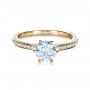 18k Yellow Gold 18k Yellow Gold Six Prong Diamond Engagement Ring - Flat View -  1382 - Thumbnail