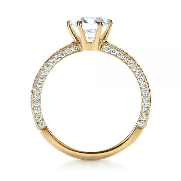 18k Yellow Gold 18k Yellow Gold Six Prong Diamond Engagement Ring - Front View -  1382