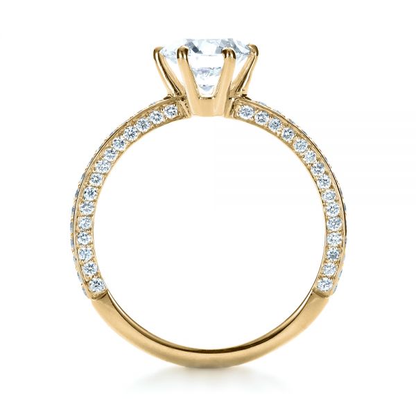18k Yellow Gold 18k Yellow Gold Six Prong Diamond Engagement Ring - Front View - 1382