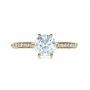 18k Yellow Gold 18k Yellow Gold Six Prong Diamond Engagement Ring - Top View -  1382 - Thumbnail