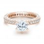 14k Rose Gold 14k Rose Gold Six Prong Set Diamond Engagement Ring - Vanna K - Flat View -  100681 - Thumbnail
