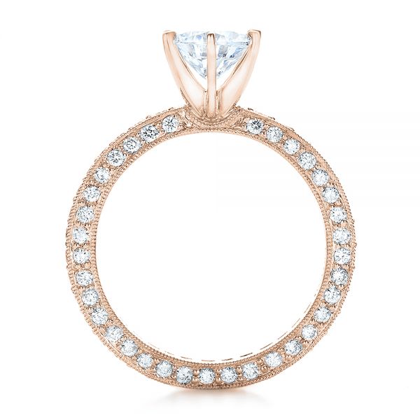 14k Rose Gold 14k Rose Gold Six Prong Set Diamond Engagement Ring - Vanna K - Front View -  100681