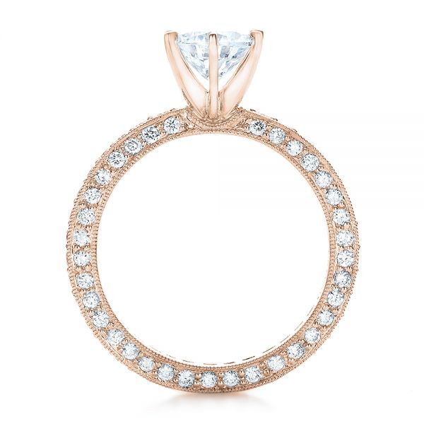 14k Rose Gold 14k Rose Gold Six Prong Set Diamond Engagement Ring - Vanna K - Front View - 100681