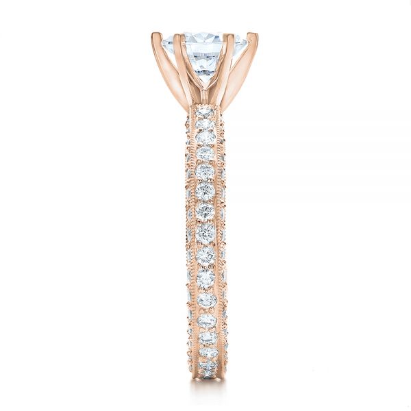14k Rose Gold 14k Rose Gold Six Prong Set Diamond Engagement Ring - Vanna K - Side View - 100681