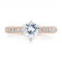 18k Rose Gold 18k Rose Gold Six Prong Set Diamond Engagement Ring - Vanna K - Top View -  100681 - Thumbnail