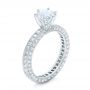 18k White Gold Six Prong Set Diamond Engagement Ring - Vanna K - Three-Quarter View -  100681 - Thumbnail