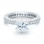 18k White Gold Six Prong Set Diamond Engagement Ring - Vanna K - Flat View -  100681 - Thumbnail
