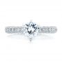 18k White Gold Six Prong Set Diamond Engagement Ring - Vanna K - Top View -  100681 - Thumbnail