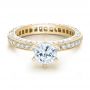 18k Yellow Gold 18k Yellow Gold Six Prong Set Diamond Engagement Ring - Vanna K - Flat View -  100681 - Thumbnail