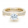 18k Yellow Gold 18k Yellow Gold Six Prong Set Diamond Engagement Ring - Vanna K - Flat View -  100681 - Thumbnail