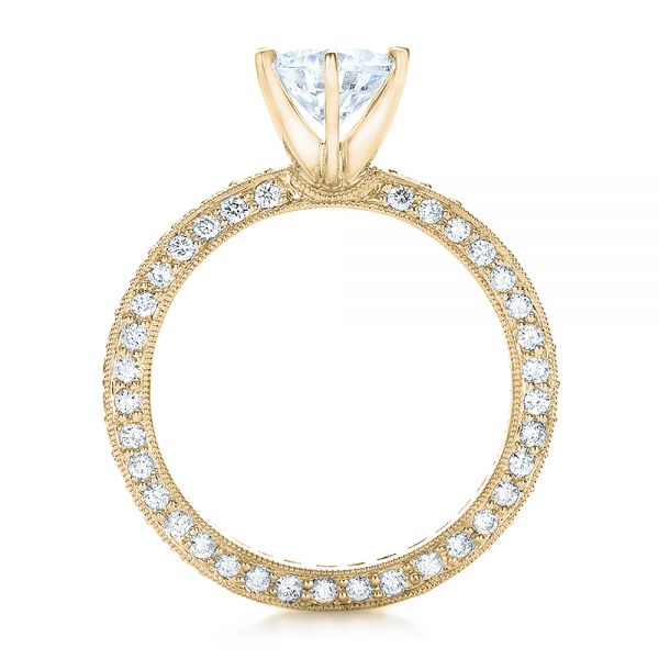 18k Yellow Gold 18k Yellow Gold Six Prong Set Diamond Engagement Ring - Vanna K - Front View - 100681