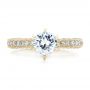18k Yellow Gold 18k Yellow Gold Six Prong Set Diamond Engagement Ring - Vanna K - Top View -  100681 - Thumbnail