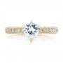 18k Yellow Gold 18k Yellow Gold Six Prong Set Diamond Engagement Ring - Vanna K - Top View -  100681 - Thumbnail