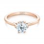14k Rose Gold 14k Rose Gold Six Prong Solitaire Diamond Engagement Ring - Flat View -  104092 - Thumbnail