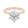 14k Rose Gold 14k Rose Gold Six Prong Solitaire Diamond Engagement Ring - Flat View -  105866 - Thumbnail
