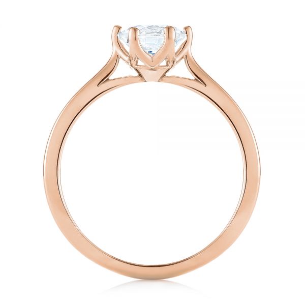 18k Rose Gold 18k Rose Gold Six Prong Solitaire Diamond Engagement Ring - Front View -  104092