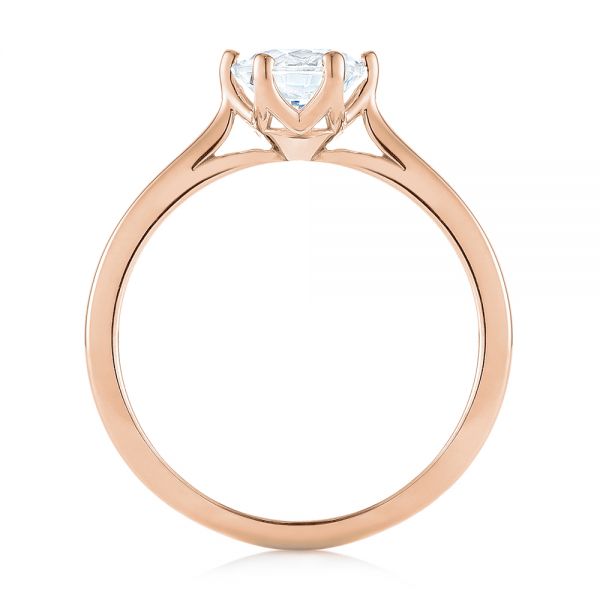 14k Rose Gold 14k Rose Gold Six Prong Solitaire Diamond Engagement Ring - Front View - 104092