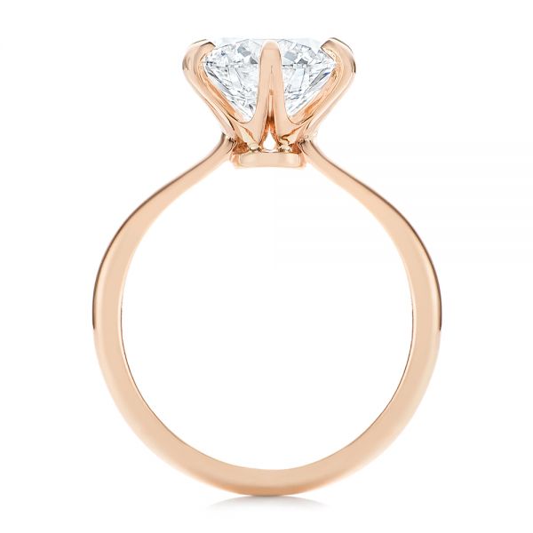 14k Rose Gold 14k Rose Gold Six Prong Solitaire Diamond Engagement Ring - Front View -  105866