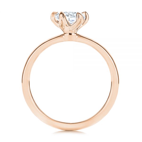 18k Rose Gold 18k Rose Gold Six Prong Solitaire Diamond Engagement Ring - Front View - 106728