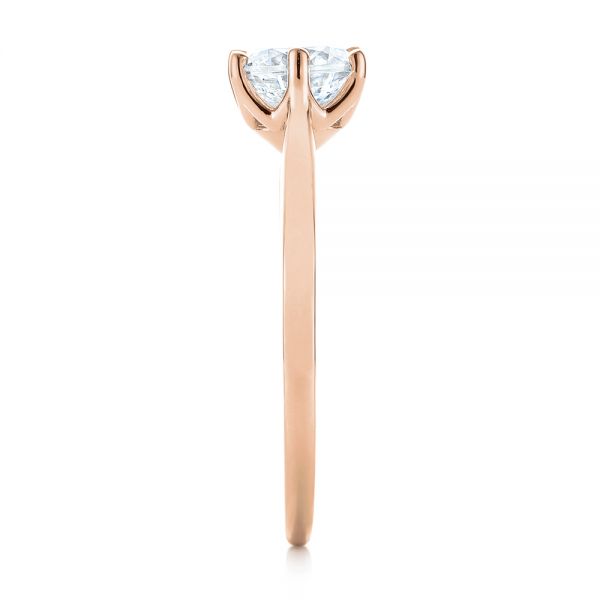 14k Rose Gold 14k Rose Gold Six Prong Solitaire Diamond Engagement Ring - Side View - 104092