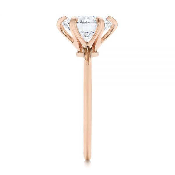 14k Rose Gold 14k Rose Gold Six Prong Solitaire Diamond Engagement Ring - Side View - 105866