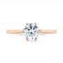 18k Rose Gold 18k Rose Gold Six Prong Solitaire Diamond Engagement Ring - Top View -  104092 - Thumbnail