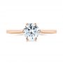14k Rose Gold 14k Rose Gold Six Prong Solitaire Diamond Engagement Ring - Top View -  104092 - Thumbnail