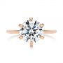 14k Rose Gold 14k Rose Gold Six Prong Solitaire Diamond Engagement Ring - Top View -  105866 - Thumbnail