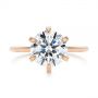 18k Rose Gold 18k Rose Gold Six Prong Solitaire Diamond Engagement Ring - Top View -  105866 - Thumbnail