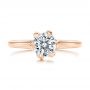 14k Rose Gold 14k Rose Gold Six Prong Solitaire Diamond Engagement Ring - Top View -  106728 - Thumbnail