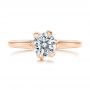 18k Rose Gold 18k Rose Gold Six Prong Solitaire Diamond Engagement Ring - Top View -  106728 - Thumbnail