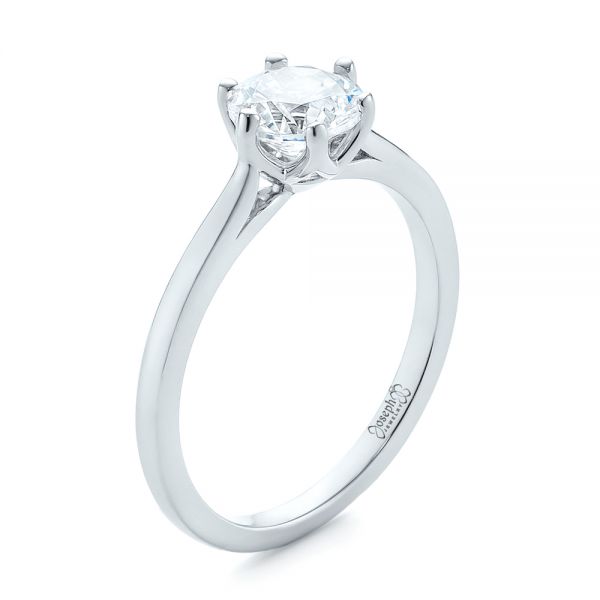  Platinum Platinum Six Prong Solitaire Diamond Engagement Ring - Three-Quarter View -  104092