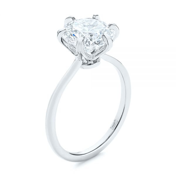 14k White Gold 14k White Gold Six Prong Solitaire Diamond Engagement Ring - Three-Quarter View - 105866