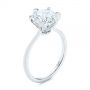 18k White Gold 18k White Gold Six Prong Solitaire Diamond Engagement Ring - Three-Quarter View -  105866 - Thumbnail