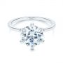 14k White Gold 14k White Gold Six Prong Solitaire Diamond Engagement Ring - Flat View -  105866 - Thumbnail