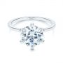 18k White Gold 18k White Gold Six Prong Solitaire Diamond Engagement Ring - Flat View -  105866 - Thumbnail