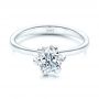 14k White Gold 14k White Gold Six Prong Solitaire Diamond Engagement Ring - Flat View -  106728 - Thumbnail