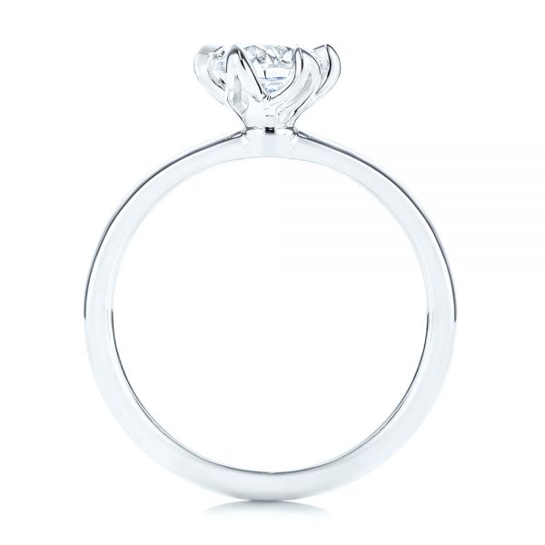 14k White Gold 14k White Gold Six Prong Solitaire Diamond Engagement Ring - Front View - 106728